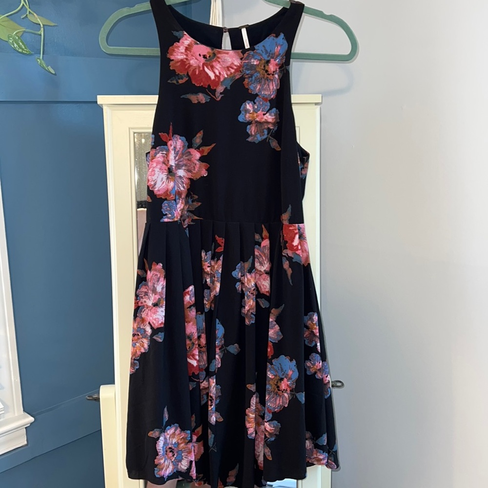 Free people high neck dress with peep hole back